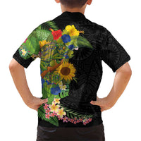 Hawaiian Tropical Plants and Chameleon Hawaiian Shirt Polynesian Art Colorful LT03 - Polynesian Pride
