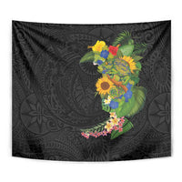 Hawaiian Tropical Plants and Chameleon Tapestry Polynesian Art Colorful LT03 - Polynesian Pride