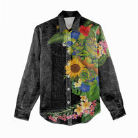 Hawaiian Tropical Plants and Chameleon Women Casual Shirt Polynesian Art Colorful LT03 - Polynesian Pride