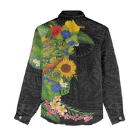 Hawaiian Tropical Plants and Chameleon Women Casual Shirt Polynesian Art Colorful LT03 - Polynesian Pride