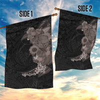 Hawaiian Tropical Plants and Chameleon Garden Flag Polynesian Art Grayscale LT03 - Polynesian Pride