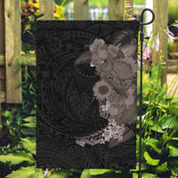 Hawaiian Tropical Plants and Chameleon Garden Flag Polynesian Art Grayscale LT03 Garden Flag Black - Polynesian Pride