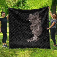 Hawaiian Tropical Plants and Chameleon Quilt Polynesian Art Grayscale LT03 - Polynesian Pride