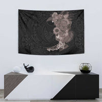 Hawaiian Tropical Plants and Chameleon Tapestry Polynesian Art Grayscale LT03 - Polynesian Pride