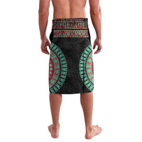 Fiji Coat of Arms Traditional Dashiki Lavalava Tapa Art and Palm Leaves Pattern Black Color LT03 - Polynesian Pride