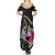 Custom Polynesian Fiji Summer Maxi Dress Shark and Hibiscus Tapa Pattern Version LT03 - Polynesian Pride