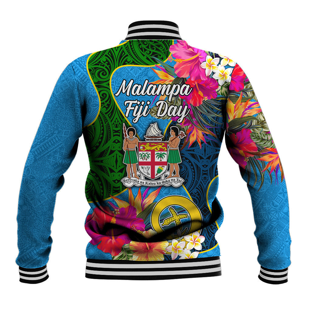 Malampa Fiji Day Baseball Jacket Tropical Plants Mix Polynesian and Tapa Pattern LT03 - Polynesian Pride