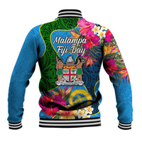 Malampa Fiji Day Baseball Jacket Tropical Plants Mix Polynesian and Tapa Pattern LT03 - Polynesian Pride