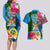 Malampa Fiji Day Couples Matching Long Sleeve Bodycon Dress and Hawaiian Shirt Tropical Plants Mix Polynesian and Tapa Pattern LT03 - Polynesian Pride