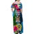 Malampa Fiji Day Family Matching Off Shoulder Maxi Dress and Hawaiian Shirt Tropical Plants Mix Polynesian and Tapa Pattern LT03 - Polynesian Pride