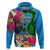 Malampa Fiji Day Hoodie Tropical Plants Mix Polynesian and Tapa Pattern LT03 Blue - Polynesian Pride