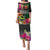 Penama Day Puletasi 16th September Polynesian Pattern with Pacific Flower LT03 Long Dress Black - Polynesian Pride