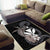 Hawaiian Whale and Kanaka Maoli Symbol Area Rug Hibiscus with Hawaii Map and Polynesian Tattoo Grayscale Color