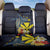 Hawaiian Whale and Kanaka Maoli Symbol Back Car Seat Cover Hibiscus with Hawaii Map and Polynesian Tattoo Deep Sea Color