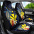 Hawaiian Whale and Kanaka Maoli Symbol Car Seat Cover Hibiscus with Hawaii Map and Polynesian Tattoo Deep Sea Color