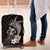 Hawaiian Whale and Volcanic Eruption Luggage Cover Hibiscus and Kakau Pattern Grayscale Color