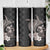 Hawaiian Whale and Volcanic Eruption Skinny Tumbler Hibiscus and Kakau Pattern Grayscale Color