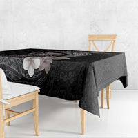 Hawaiian Whale and Volcanic Eruption Tablecloth Hibiscus and Kakau Pattern Grayscale Color LT03 - Polynesian Pride
