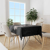 Hawaiian Whale and Volcanic Eruption Tablecloth Hibiscus and Kakau Pattern Grayscale Color LT03 - Polynesian Pride