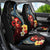 Hawaiian Whale and Volcanic Eruption Car Seat Cover Hibiscus and Kakau Pattern