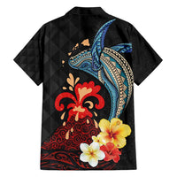 Hawaiian Whale and Volcanic Eruption Hawaiian Shirt Hibiscus and Kakau Pattern LT03 - Polynesian Pride