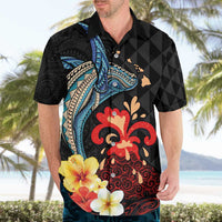 Hawaiian Whale and Volcanic Eruption Hawaiian Shirt Hibiscus and Kakau Pattern LT03 - Polynesian Pride