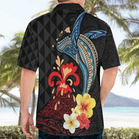Hawaiian Whale and Volcanic Eruption Hawaiian Shirt Hibiscus and Kakau Pattern LT03 - Polynesian Pride