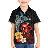Hawaiian Whale and Volcanic Eruption Hawaiian Shirt Hibiscus and Kakau Pattern LT03 - Polynesian Pride