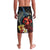 Hawaiian Whale and Volcanic Eruption Lavalava Hibiscus and Kakau Pattern