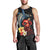 Hawaiian Whale and Volcanic Eruption Men Tank Top Hibiscus and Kakau Pattern