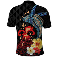 Hawaiian Whale and Volcanic Eruption Polo Shirt Hibiscus and Kakau Pattern LT03 - Polynesian Pride