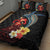 Hawaiian Whale and Volcanic Eruption Quilt Bed Set Hibiscus and Kakau Pattern