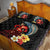 Hawaiian Whale and Volcanic Eruption Quilt Bed Set Hibiscus and Kakau Pattern