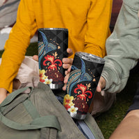Hawaiian Whale and Volcanic Eruption Tumbler Cup Hibiscus and Kakau Pattern LT03 - Polynesian Pride
