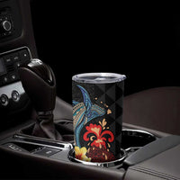 Hawaiian Whale and Volcanic Eruption Tumbler Cup Hibiscus and Kakau Pattern LT03 - Polynesian Pride