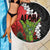 Hawaiian Halloween Beach Blanket Horror Shaka Hand with Plumeria and Polynesian Tattoo Blood Color