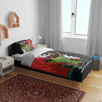 Hawaiian Halloween Bedding Set Horror Shaka Hand with Plumeria and Polynesian Tattoo Blood Color LT03 - Polynesian Pride