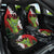 Hawaiian Halloween Car Seat Cover Horror Shaka Hand with Plumeria and Polynesian Tattoo Blood Color