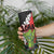 Hawaiian Halloween Skinny Tumbler Horror Shaka Hand with Plumeria and Polynesian Tattoo Blood Color