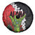 Hawaiian Halloween Spare Tire Cover Horror Shaka Hand with Plumeria and Polynesian Tattoo Blood Color