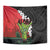 Hawaiian Halloween Tapestry Horror Shaka Hand with Plumeria and Polynesian Tattoo Blood Color