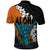 Hawaiian Halloween Polo Shirt Horror Shaka Hand with Plumeria and Polynesian Tattoo Autumn Color