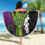 Hawaiian Halloween Beach Blanket Horror Shaka Hand with Plumeria and Polynesian Tattoo Midnight Color