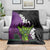 Hawaiian Halloween Blanket Horror Shaka Hand with Plumeria and Polynesian Tattoo Midnight Color