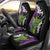 Hawaiian Halloween Car Seat Cover Horror Shaka Hand with Plumeria and Polynesian Tattoo Midnight Color