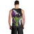 Hawaiian Halloween Men Tank Top Horror Shaka Hand with Plumeria and Polynesian Tattoo Midnight Color