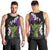 Hawaiian Halloween Men Tank Top Horror Shaka Hand with Plumeria and Polynesian Tattoo Midnight Color