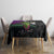 Hawaiian Halloween Tablecloth Horror Shaka Hand with Plumeria and Polynesian Tattoo Midnight Color