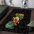 Hawaiian Halloween Area Rug Aloha Pinapple with Mysterious Hands and Polynesian Tribal Tattoo