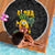 Hawaiian Halloween Beach Blanket Aloha Pinapple with Mysterious Hands and Polynesian Tribal Tattoo